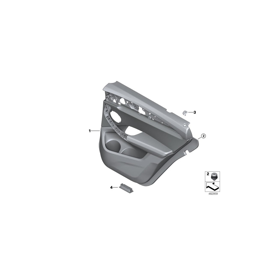 Genuine BMW 51428747046 Door Lining Leather Rear Right GREY (Inc. X3 M)