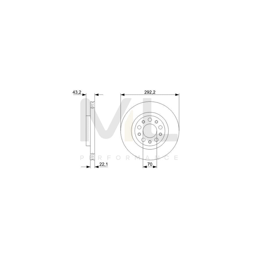 BOSCH 0 986 479 327 Brake Disc Vented, Oiled | ML Performance Car Parts