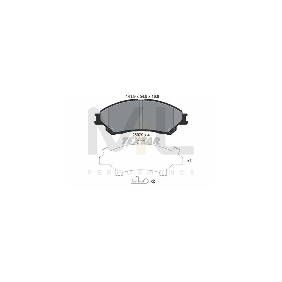 TEXTAR 2597901 Brake pad set with acoustic wear warning