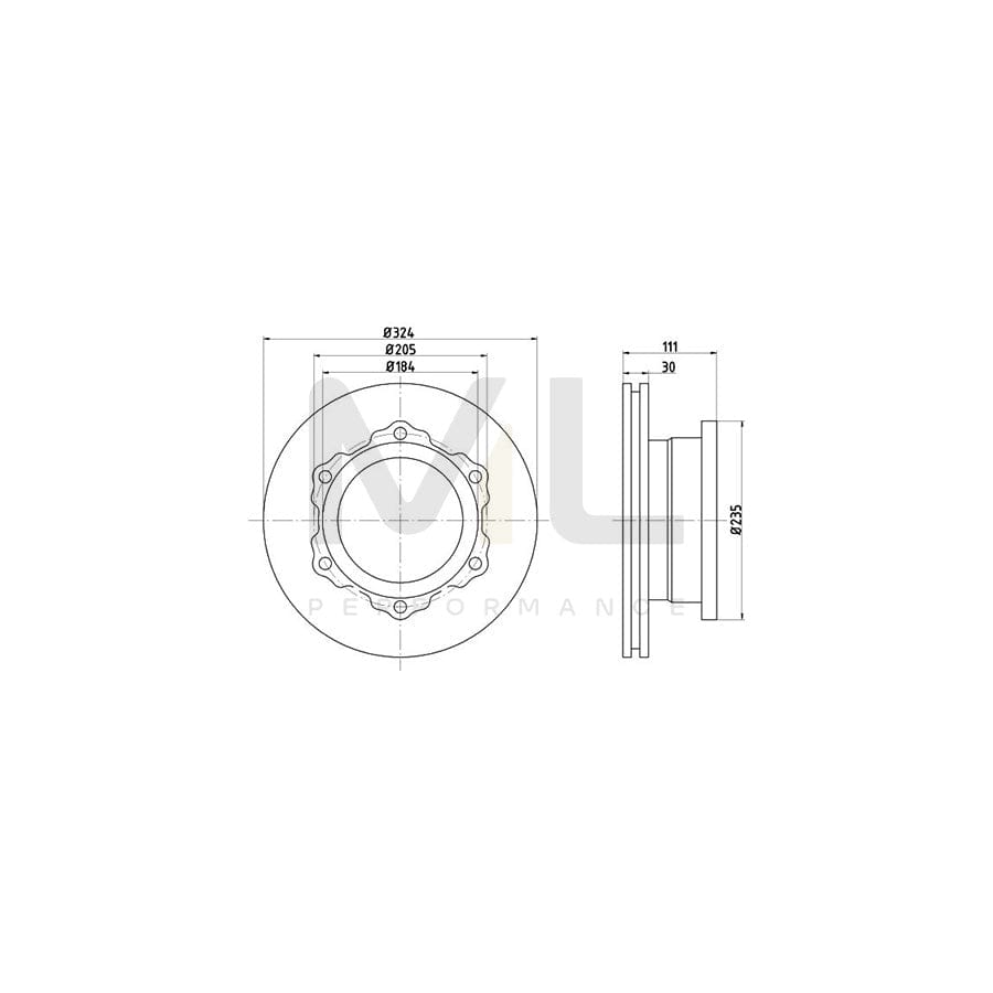 TEXTAR 93087800 Brake Disc Internally Vented, without wheel hub, without wheel studs - 1 piece