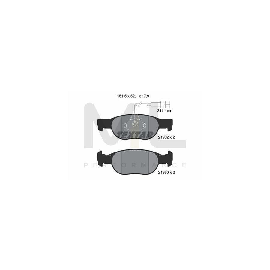 TEXTAR 2193201 Brake pad set with integrated wear warning contact