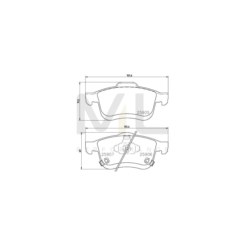 Hella 8DB 355 021-801 Brake Pad Set For Fiat 500L (351, 352) With Acoustic Wear Warning | ML Performance Car Parts
