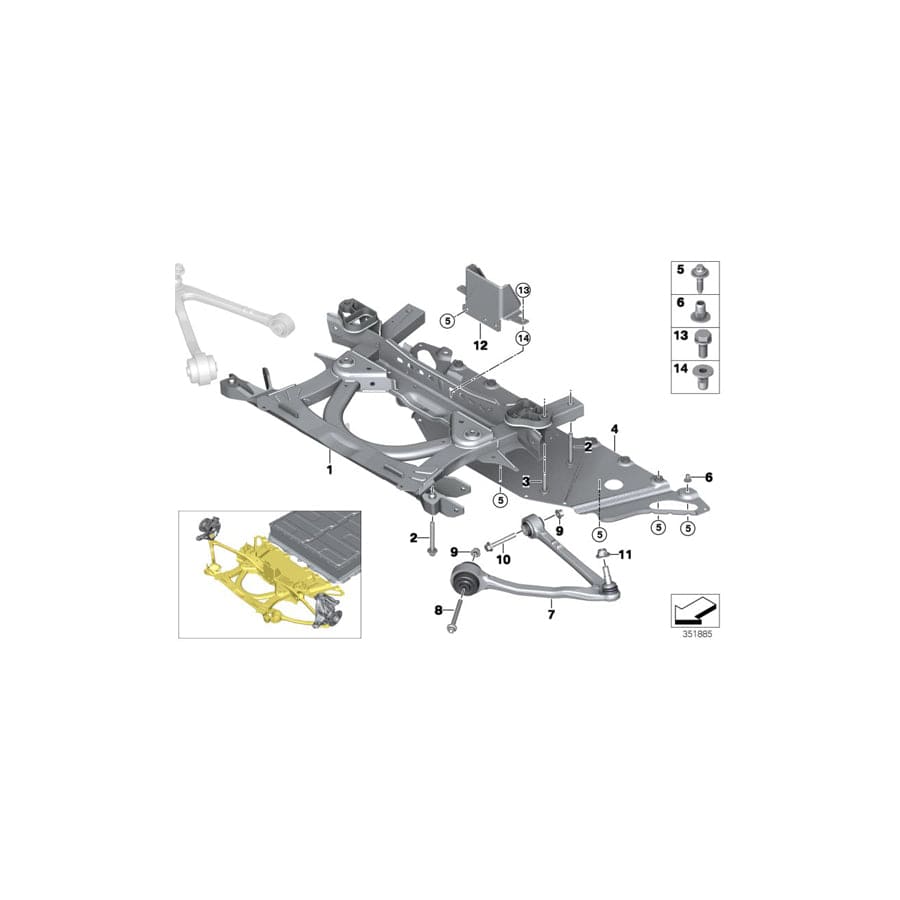 Genuine BMW 31106863739 Control Arm With Rubber Bushing, Left (Inc. i3 94Ah, i3s 120Ah Rex & i3 120Ah)