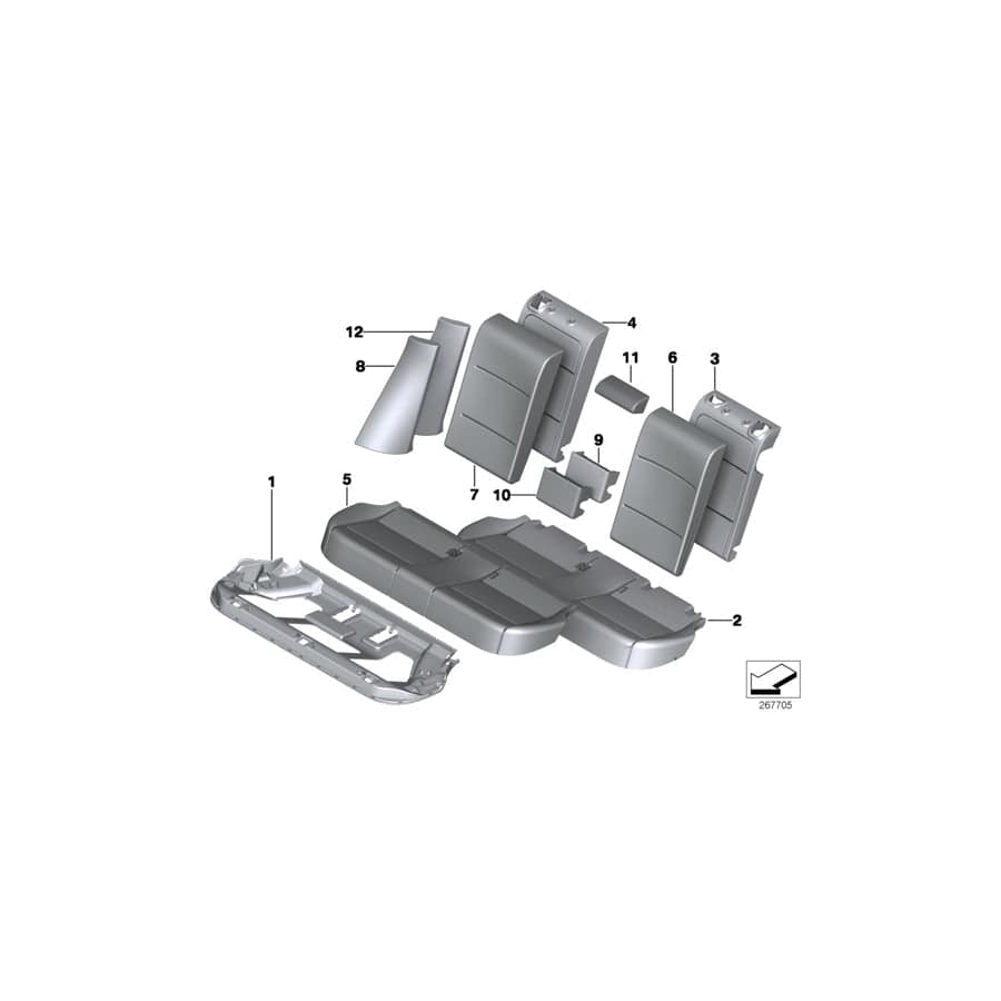 Genuine BMW 52207256841 F25 Cover Backrest Vinyl Left BEIGE (Inc. X3)
