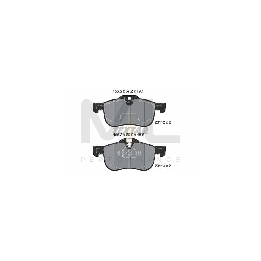 TEXTAR 2311203 Brake pad set prepared for wear indicator