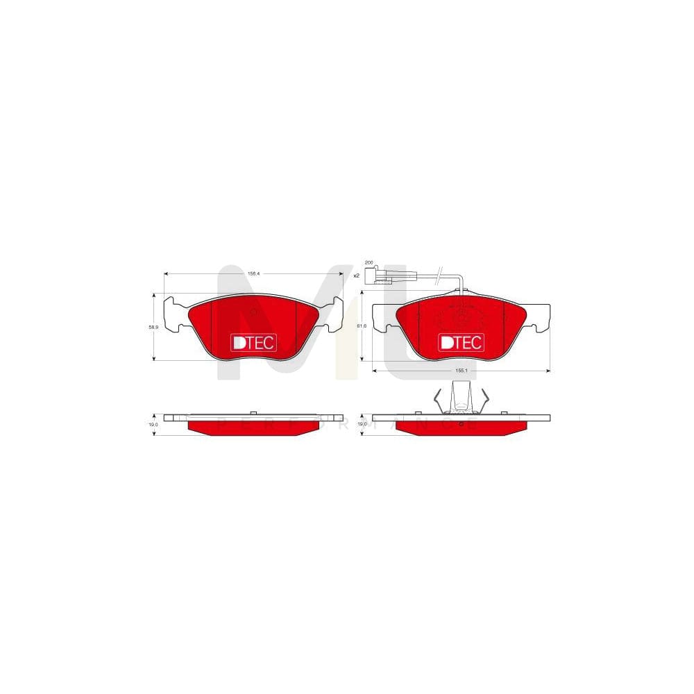 TRW Dtec Cotec Gdb1212Dte Brake Pad Set Incl. Wear Warning Contact