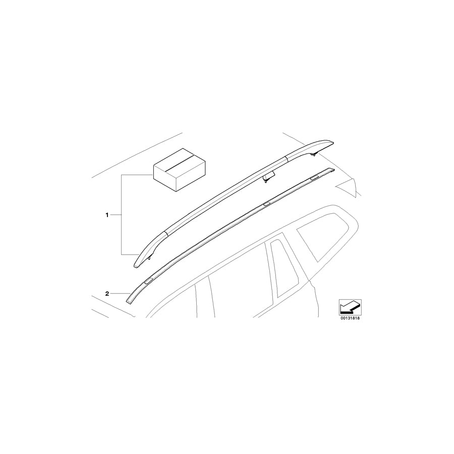 Genuine BMW 51133413250 E83 Roof Molding Prime-Coated Right (Inc. X3)