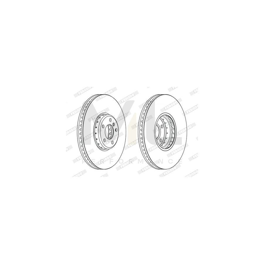 Ferodo DDF2619RVC-1 Brake Disc Two-Piece Brake Disc, Vented, Coated