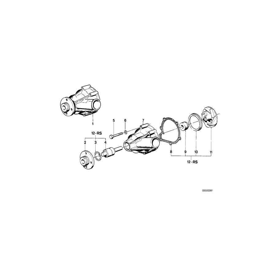 Genuine BMW 11519071564 E34 Exch. Water Pump (Inc. 524td)