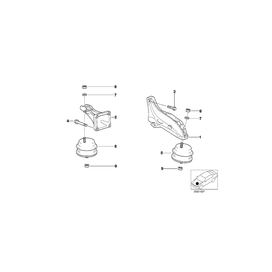 Genuine BMW 11811139821 E36 Supporting Bracket Left (Inc. 325td & 325tds)