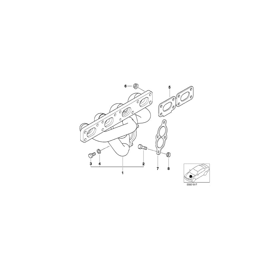 Genuine BMW 11621432343 E36 Exhaust Manifold (Inc. 318ti, Z3 1.9 & 318i)