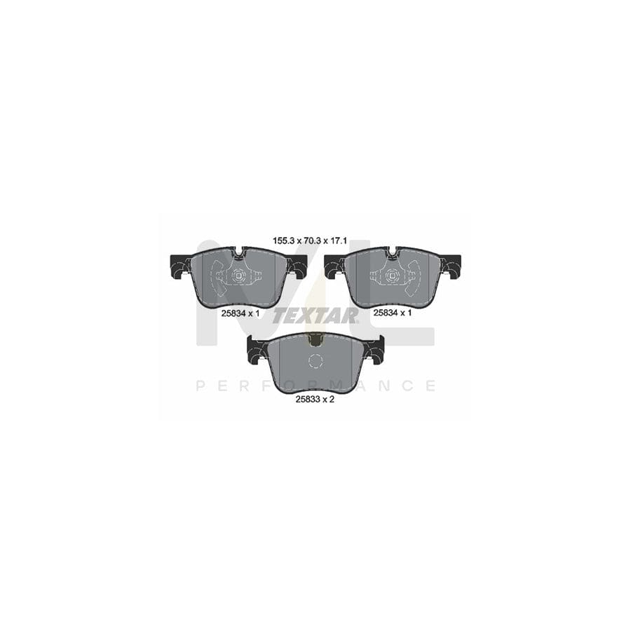 TEXTAR 2583401 Brake pad set not prepared for wear indicator