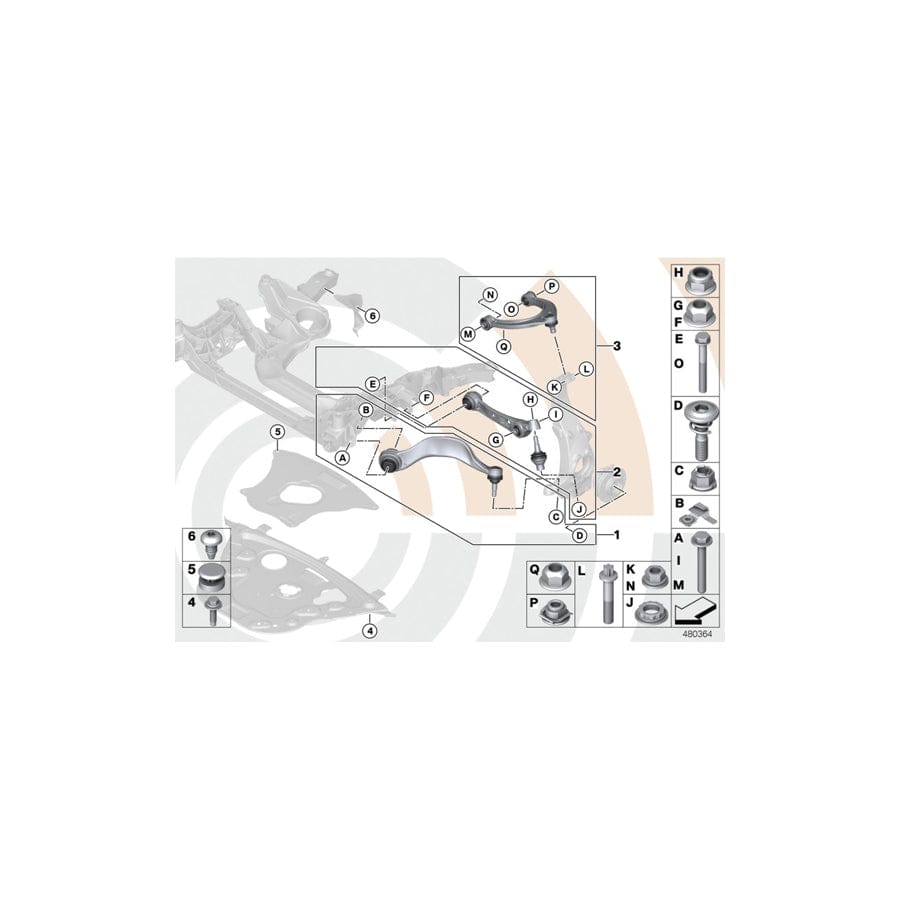 Genuine BMW 31122450817 F10 F12 Repair Kit Wishbone Top VALUE LINE (Inc. 525dX, 528i & 520d)
