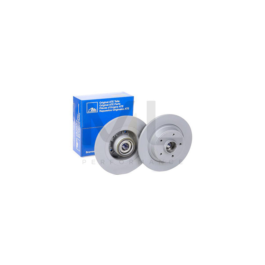 ATE 24.0111-0101.2 Brake Disc Solid, Coated, with ABS sensor ring, with wheel bearing - 1 piece