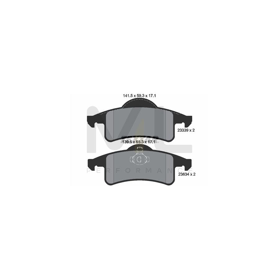 TEXTAR 2333901 Brake pad set not prepared for wear indicator