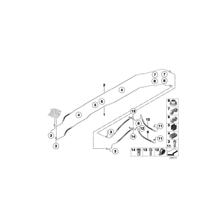 Genuine BMW 37136777223 F07 F12 Pipe Support (Inc. 530d 155kW, M550dX & 750LiX 4.0)
