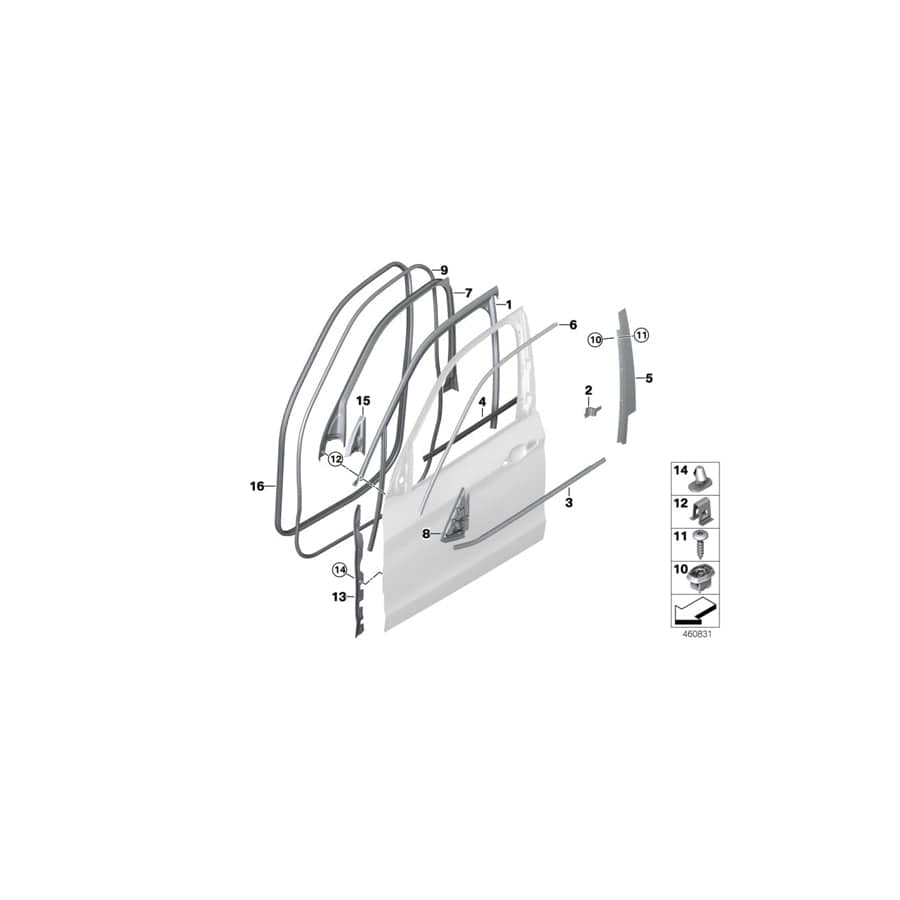 Genuine BMW 51317289632 F15 Trim, Window Frame, Upper, Door Fr Right CHROM (Inc. X5)