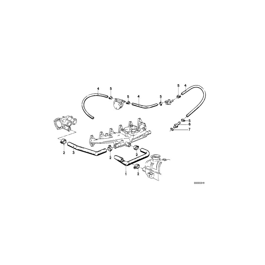 Genuine BMW 11531265112 E23 Hose (Inc. 728 & 730)