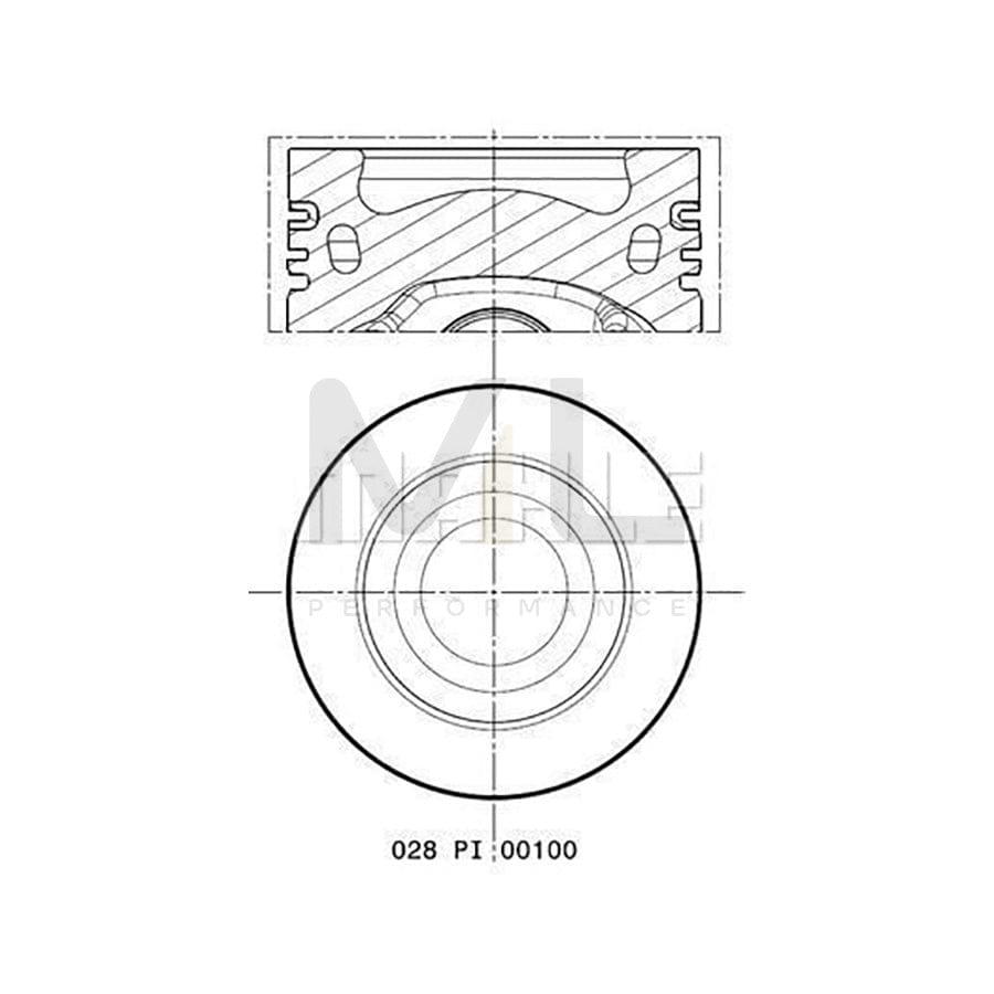 MAHLE ORIGINAL 028 PI 00100 000 Piston 81,0 mm, with cooling duct, with piston ring carrier | ML Performance Car Parts