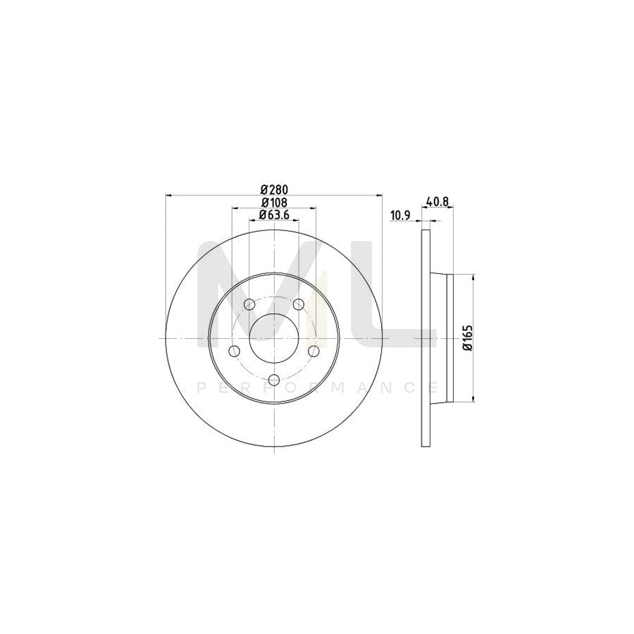 TEXTAR 92133800 Brake Disc Solid, without wheel hub, without wheel studs - 1 piece