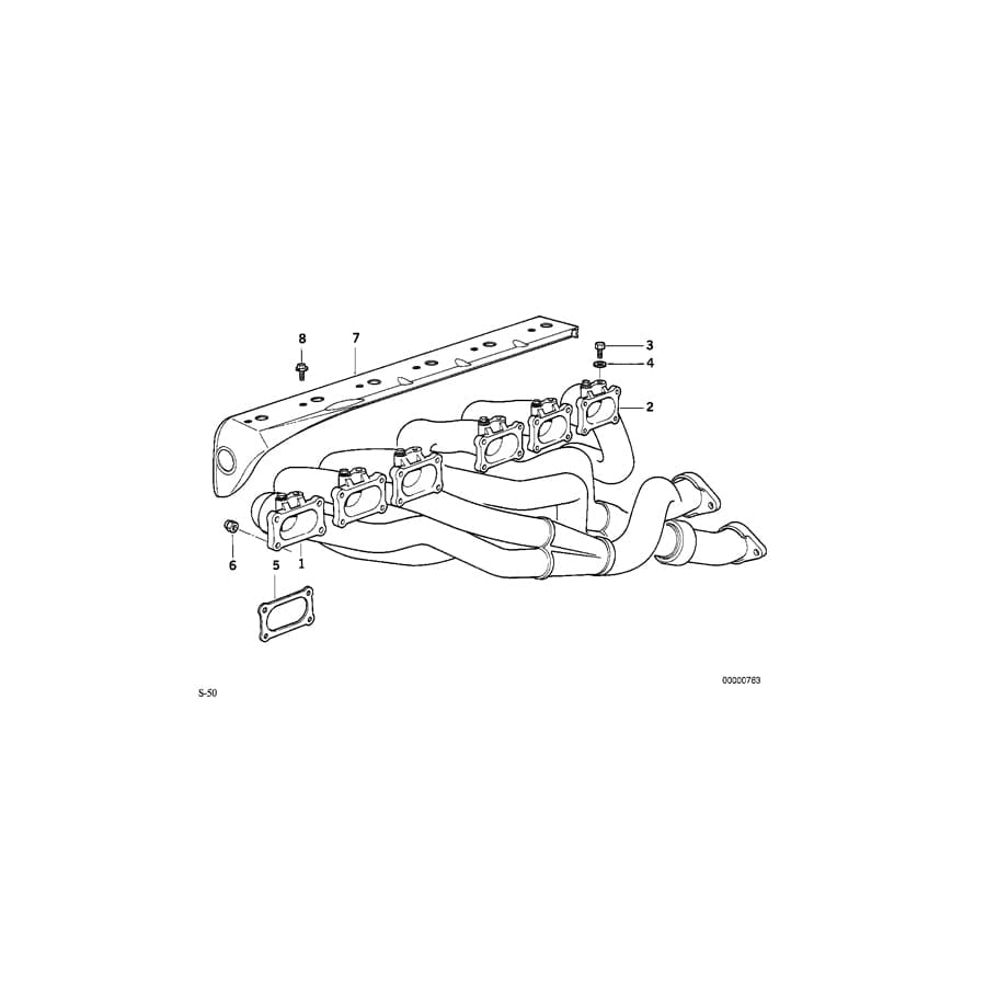 Genuine BMW 11621403394 E36 Exhaust Manifold, Front ZYL.1-3 (Inc. M3)