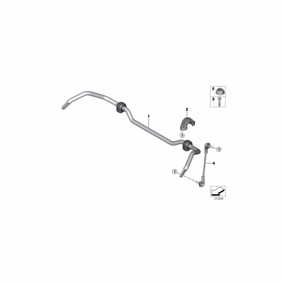 Genuine BMW Mini 31306853912 F45 F46 F48 Stabilizer Front With Rubber Mounting (Inc. 214d, 218d & X1 28i)