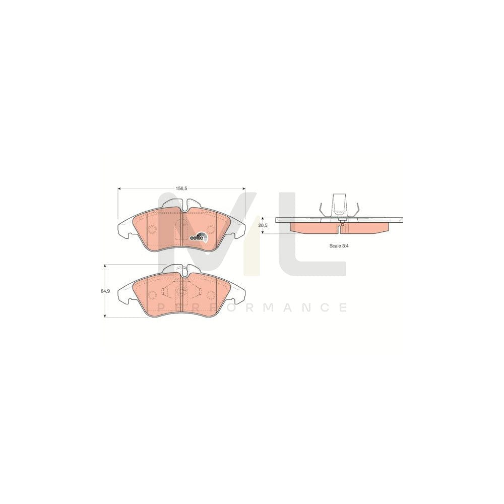 TRW Cotec Gdb1220 Brake Pad Set Prepared For Wear Indicator
