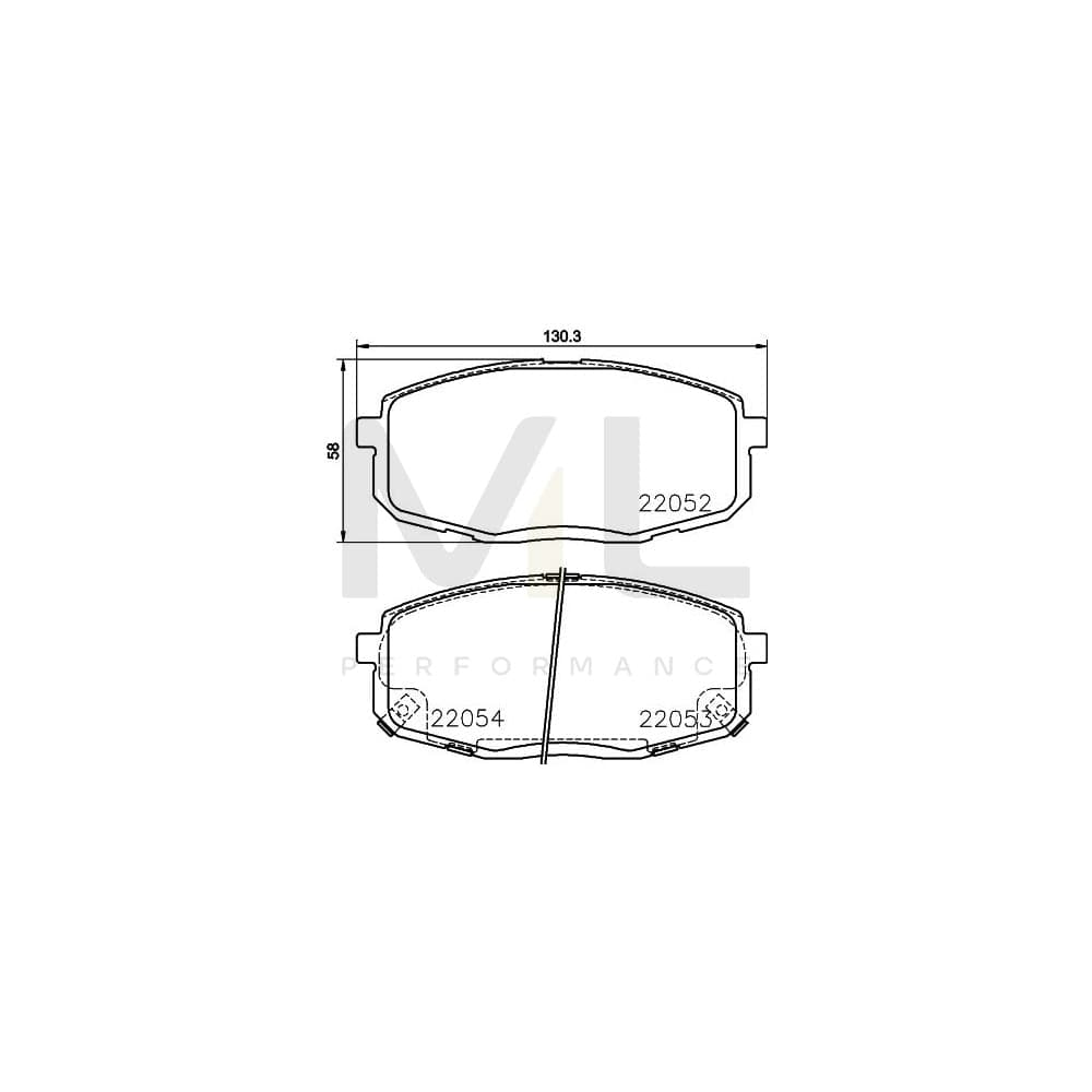 Hella 8DB 355 021-991 Brake Pad Set With Acoustic Wear Warning, With Accessories | ML Performance Car Parts