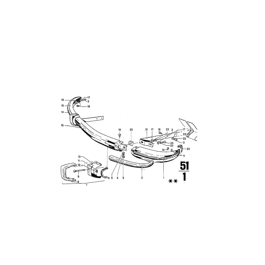 Genuine BMW 51111800083 Bumper Over-Rider LINKS (Inc. 2500, 3.0S & 2800)