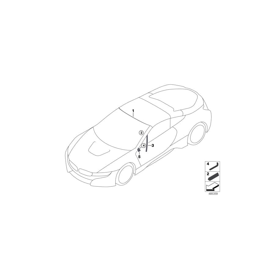 Genuine BMW 51007457817 I15 Window Guide, Left Front Door (Inc. i8)