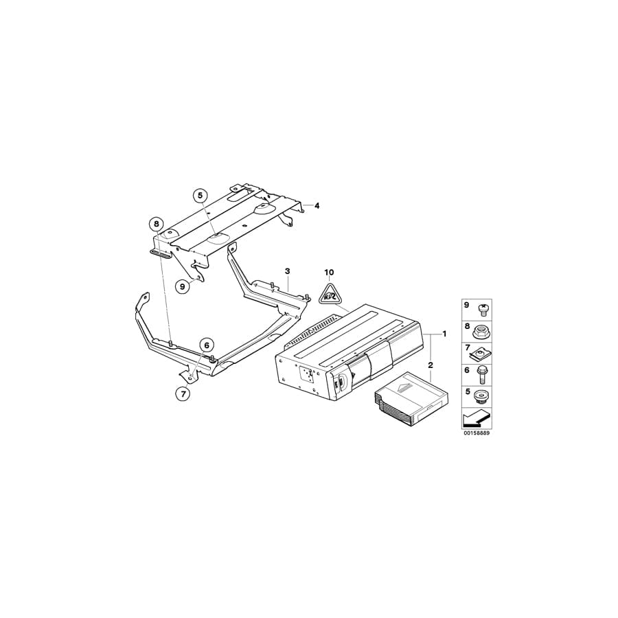 Genuine BMW 65156973096 E93 Bracket Cd-Changer (Inc. 325d, 320d & 330i)