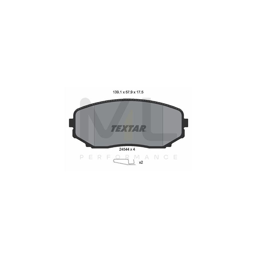 TEXTAR 2454401 Brake pad set with acoustic wear warning