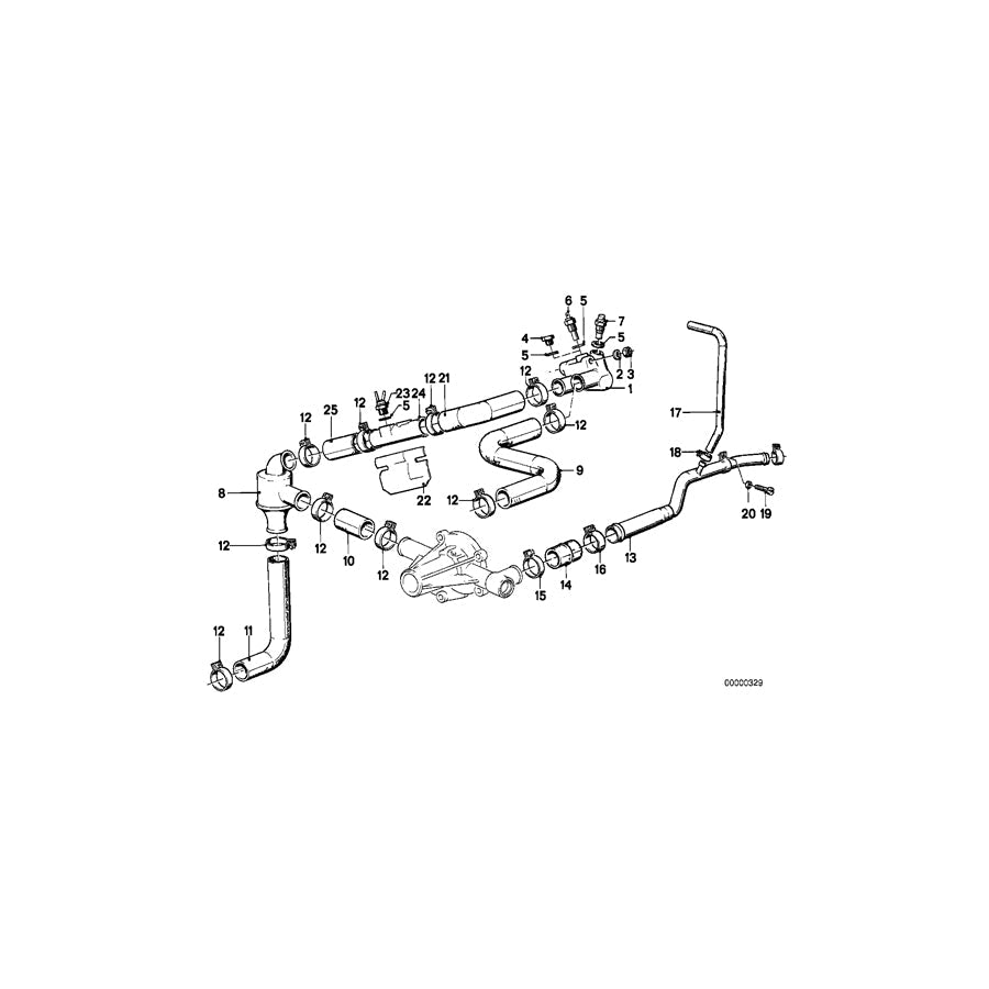Genuine BMW 11531277930 E28 Water Hose (Inc. 518i)