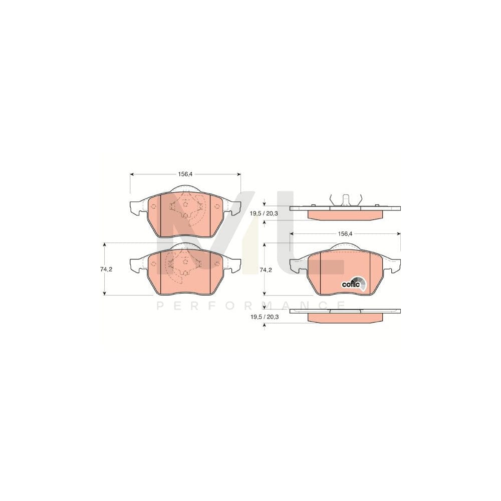 TRW Cotec Gdb1200 Brake Pad Set Not Prepared For Wear Indicator