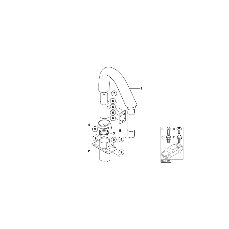 Genuine BMW 54617001430 E52 Bar Right SPORTROT (Inc. Z8)