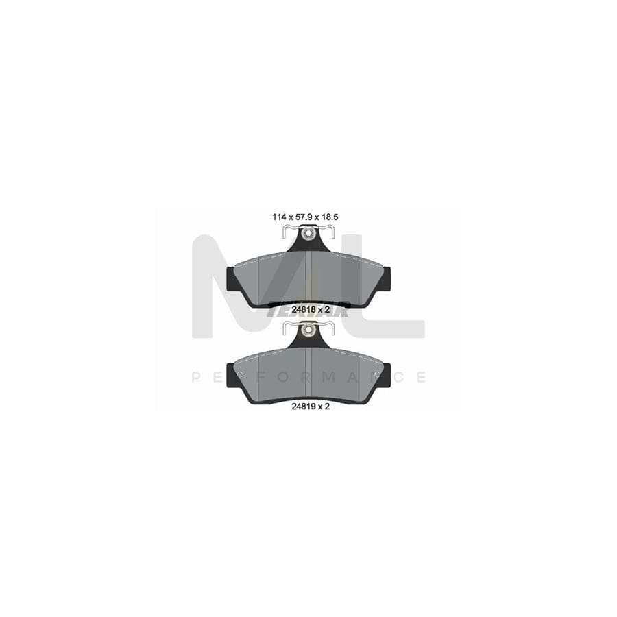 TEXTAR 2481801 Brake pad set not prepared for wear indicator