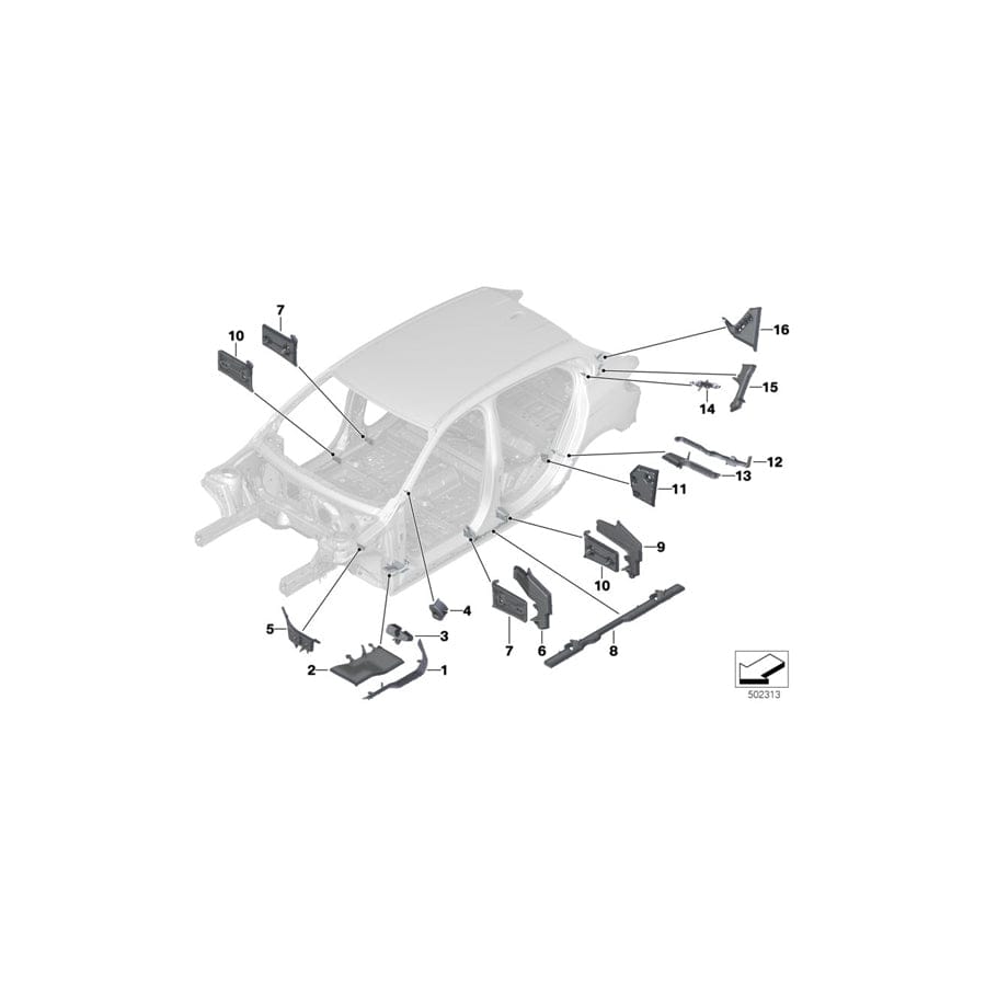 Genuine BMW 41009482607 F40 F44 Moulded Part,Entrance Outside,Front Left (Inc. 220d, M235iX & M135iX)