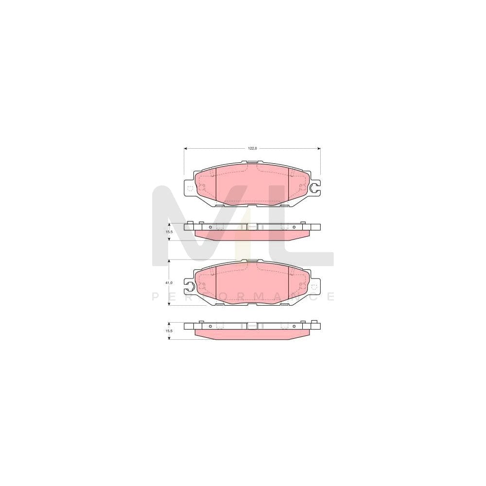 TRW Gdb1240 Brake Pad Set Not Prepared For Wear Indicator