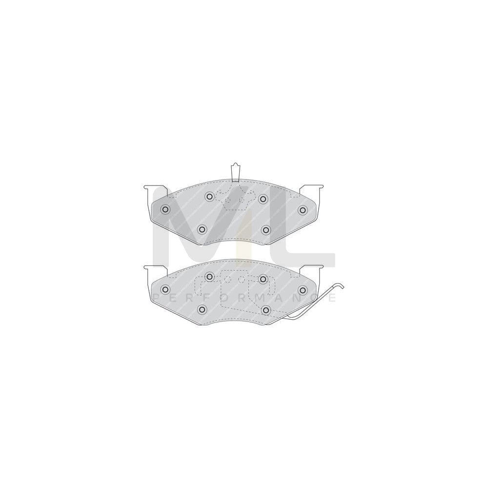 Ferodo Premier FDB978 Brake Pad Set Not Prepared for Wear Indicator, With Piston Clip
