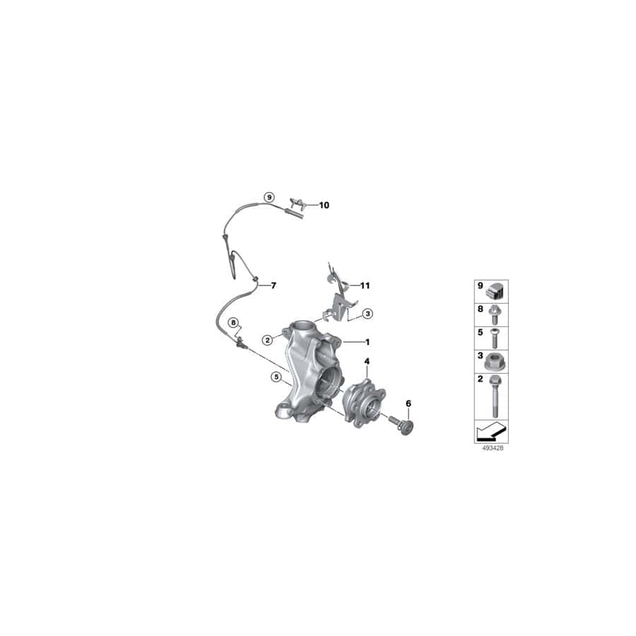 Genuine BMW 31216878611 G20 G21 Carrier, Left AWD (Inc. 330dX, 330iX & M340iX)
