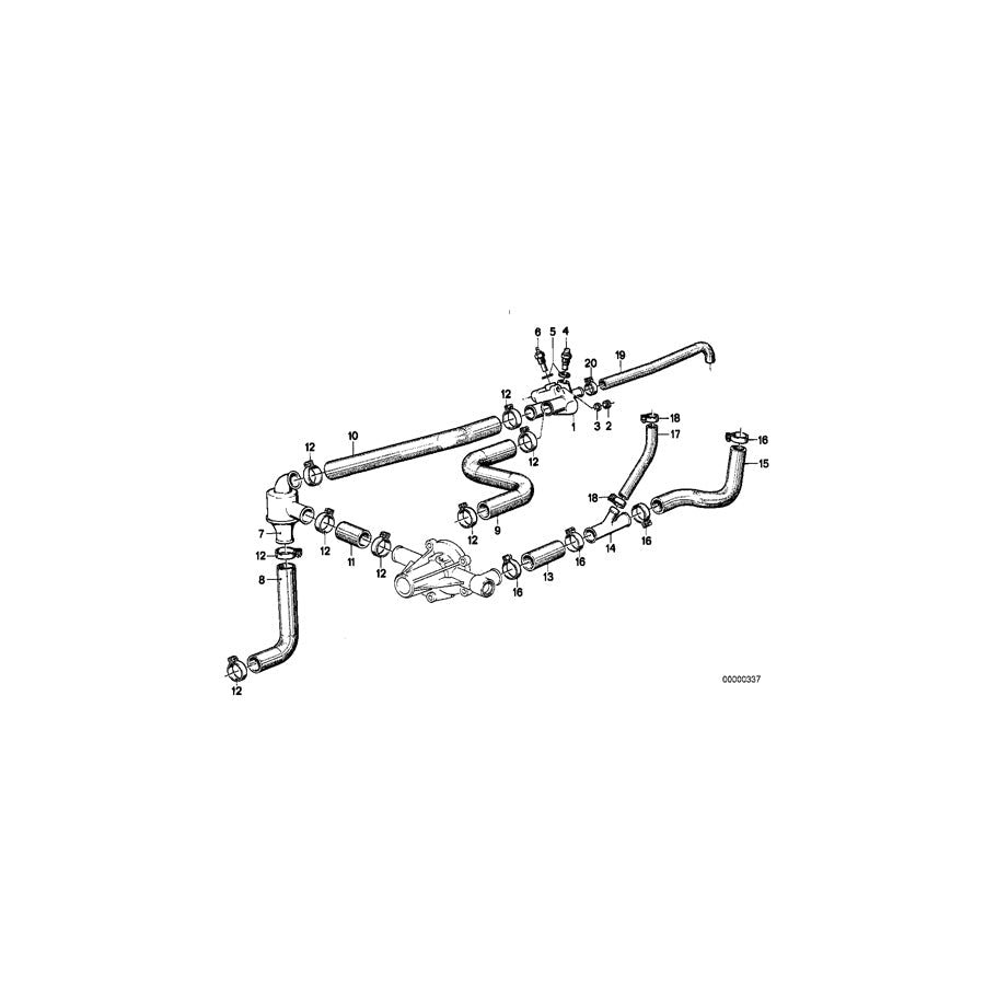 Genuine BMW 11531276449 E28 Water Hose (Inc. 518 & 518i)