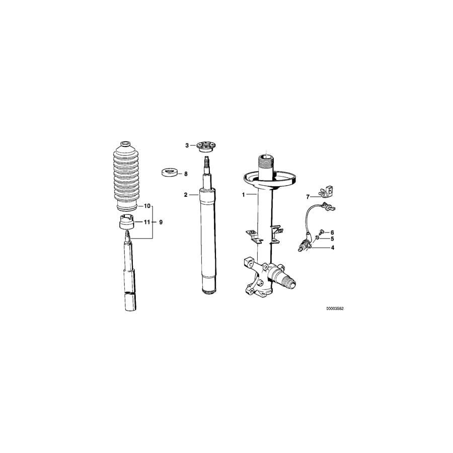 Genuine BMW 31321139499 E32 Shock Absorber-Insert M14 X 1,5mm (Inc. 750iL, 735iL & 730i)