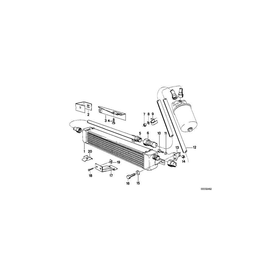 Genuine BMW 11421263913 E24 Oil Cooling Pipe (Inc. 628CSi, 635CSi & 633CSi)