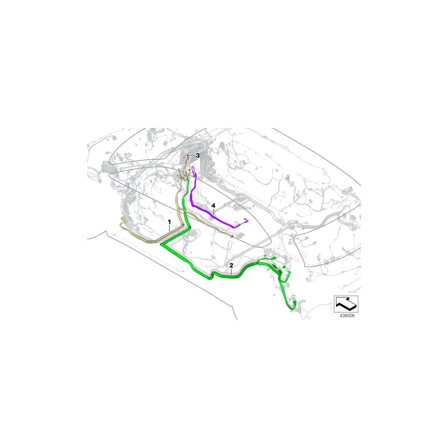 Genuine BMW 61119360118 F45 F46 Connection Cable Tcb / Hu-H (Inc. 225xe, 220dX & 216i)