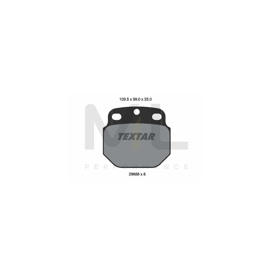 TEXTAR 2968801 Brake pad set not prepared for wear indicator