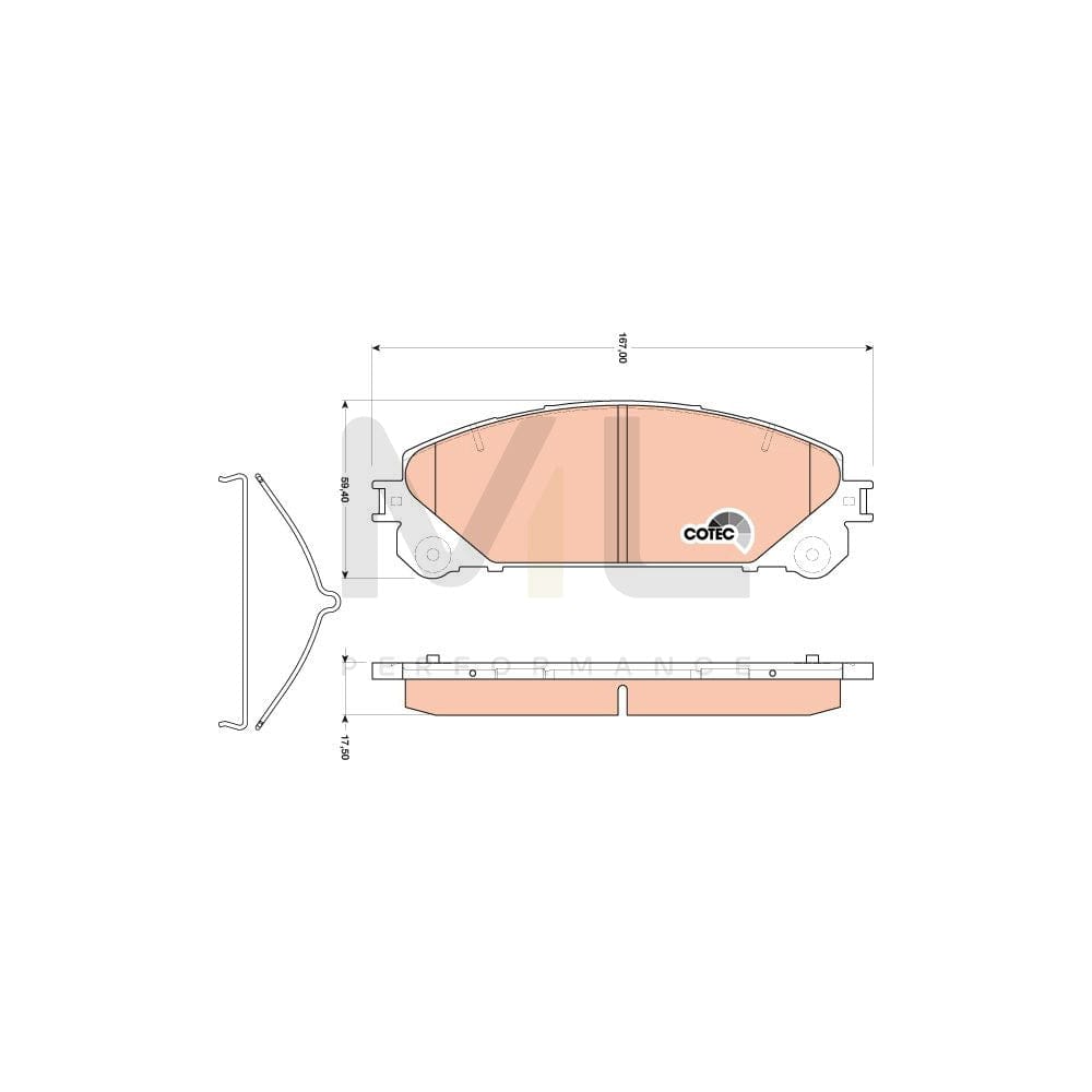 TRW Cotec Gdb3484 Brake Pad Set Not Prepared For Wear Indicator, With Accessories