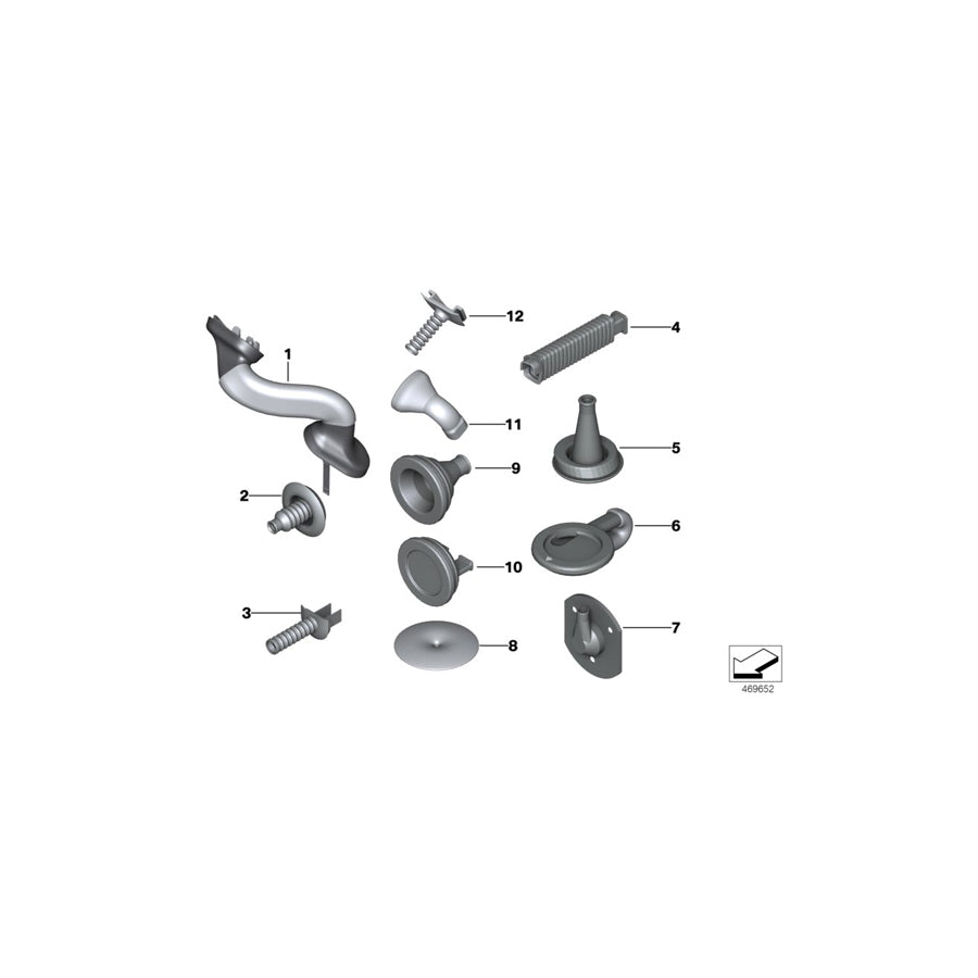 Genuine BMW 61139249593 E71 Grommet, Trunk Lid (Inc. X6 50iX, X6 35dX & X6 M)