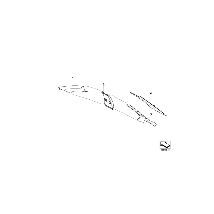 Genuine BMW 51437897636 E60 Trim Panel B-Column, Top Right ANTHRAZIT (Inc. 535d, 528i & 525d)