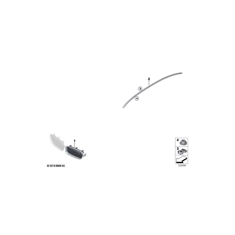 Genuine BMW 51137333272 F31 Roof Molding Prime-Coated Right (Inc. 330dX, 328i & 328dX)