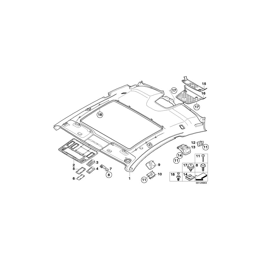 Genuine BMW 51447073694 E63 Covering Front HIMMELGRAU (Inc. 630i, 650i & 645Ci)